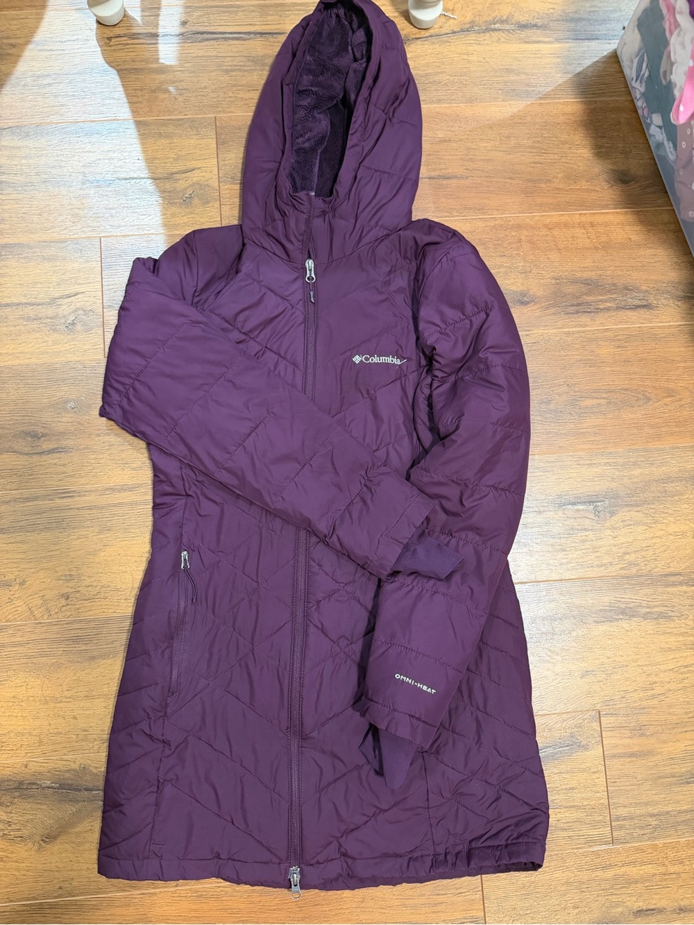 Columbia Women's Hooded Puffer Coat in Plum